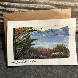 Hand-Painted Landscape Greeting Card